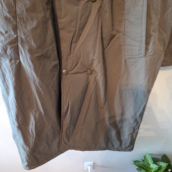 Zara Women's Double Breasted Long Waterproof Hoodie Jacket Coat Green Sz M - Picture 15 of 16